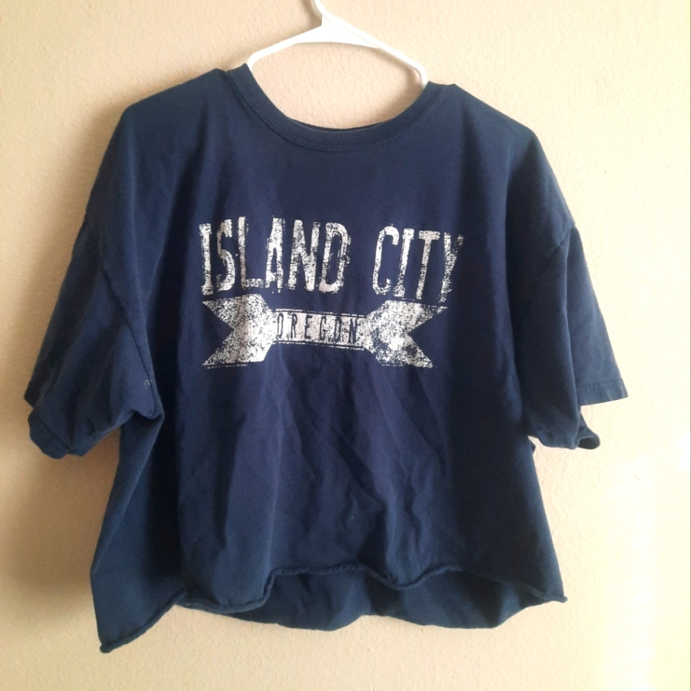 Navy Blue Cropped Tshirt